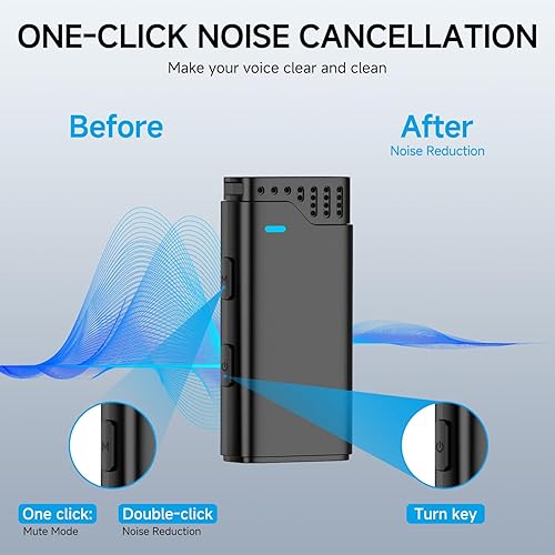 Miniatura 12 de Paquete de 2 micrófonos Lavalier inalámbricos profesionales para iPhone iPad (iPhone 14 e inferior), micrófonos de solapa Plug-Play Clip en el Todos