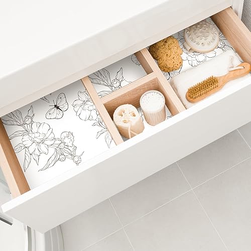 Miniatura 5 de Geosar 10 hojas de forros de cajones perfumados para cajones, forros de papel para cajones, forros perfumados no adhesivos para cajones, forros