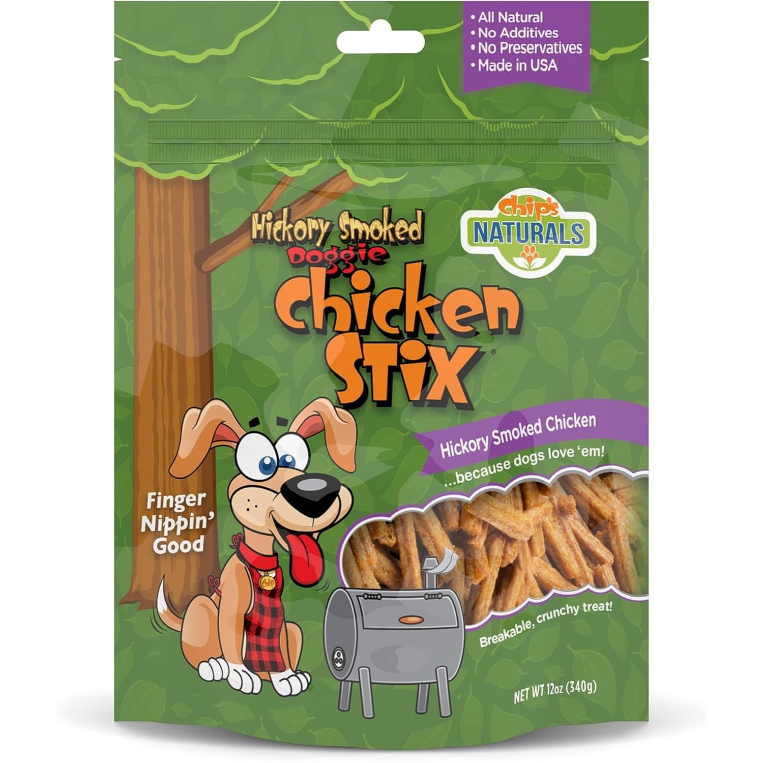 Chip's Naturals Doggie Chicken Stix, 12 oz – Hickory Smoked Chicken Dog Treats, Baked Natural Dog Treats for Training, Low Calorie Healthy Dog Treats, Pet Supplies