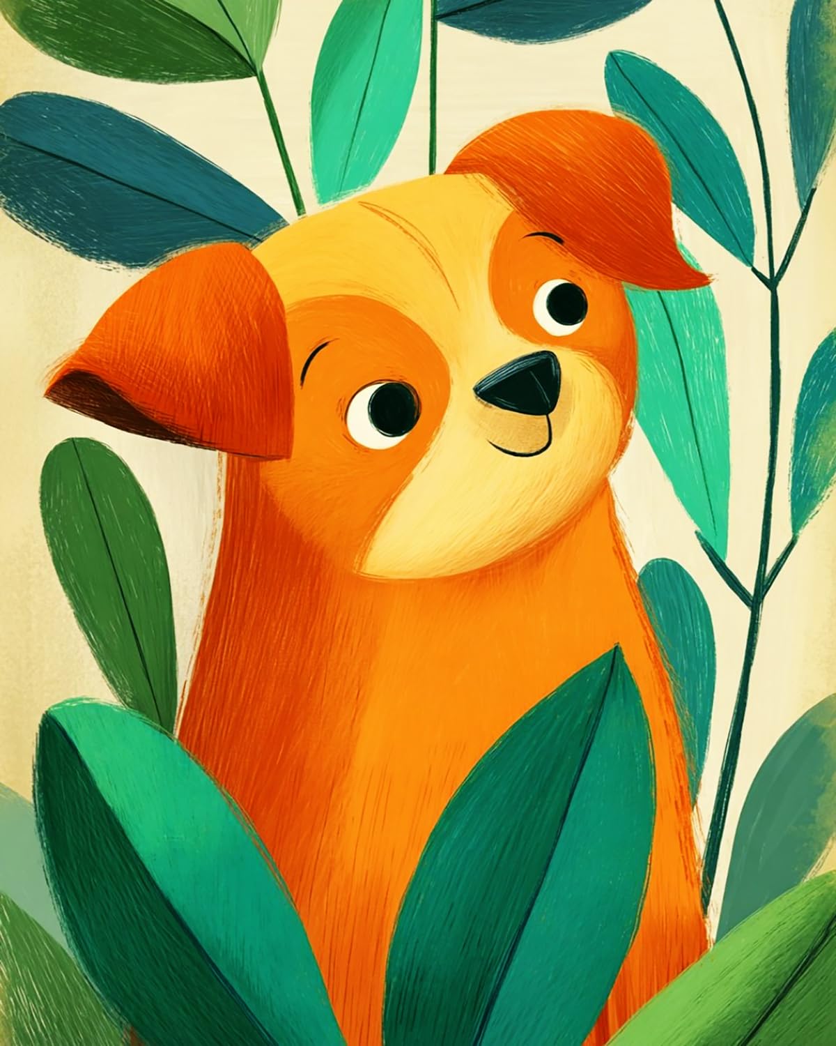 LIUBAISHI Paint by Numbers for Adults – 16x20 Canvas | Oil Painting Kit for Home Decor, Stress Relief Craft, Gift for Adults with Paints and Brushes-Cute Puppy in the Leaves