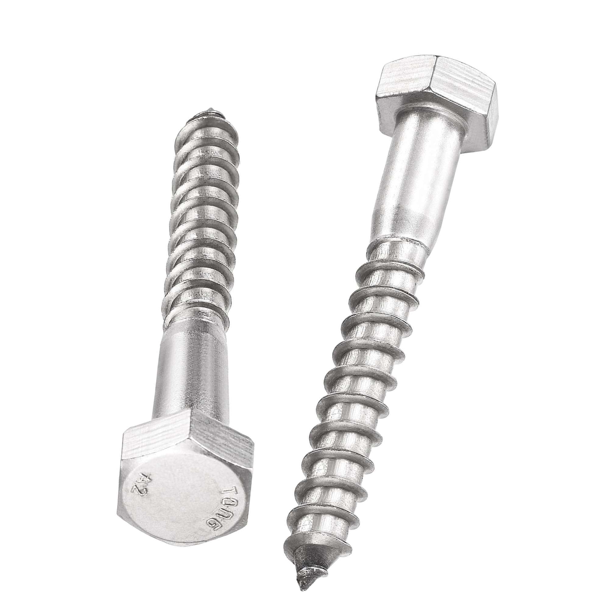 Unifizz 5 Pcs Hex Lag Screws, M12 x 80mm 304 Stainless Steel Wood Bolts