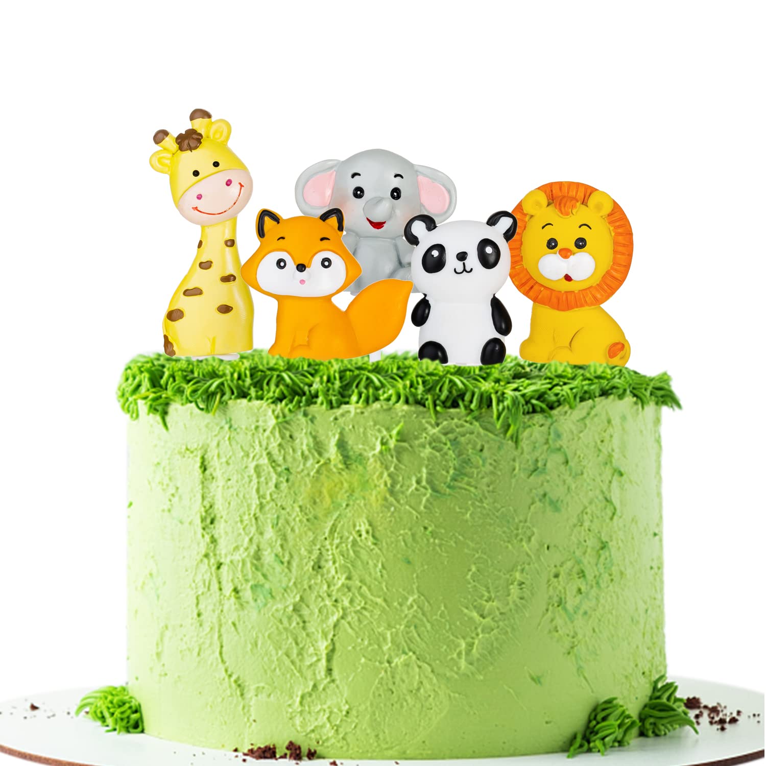 5 Stück Wald Tiere Kuchendeko Figuren - Safari Dschungel Cupcake Topper | Für Geburtstag & Party