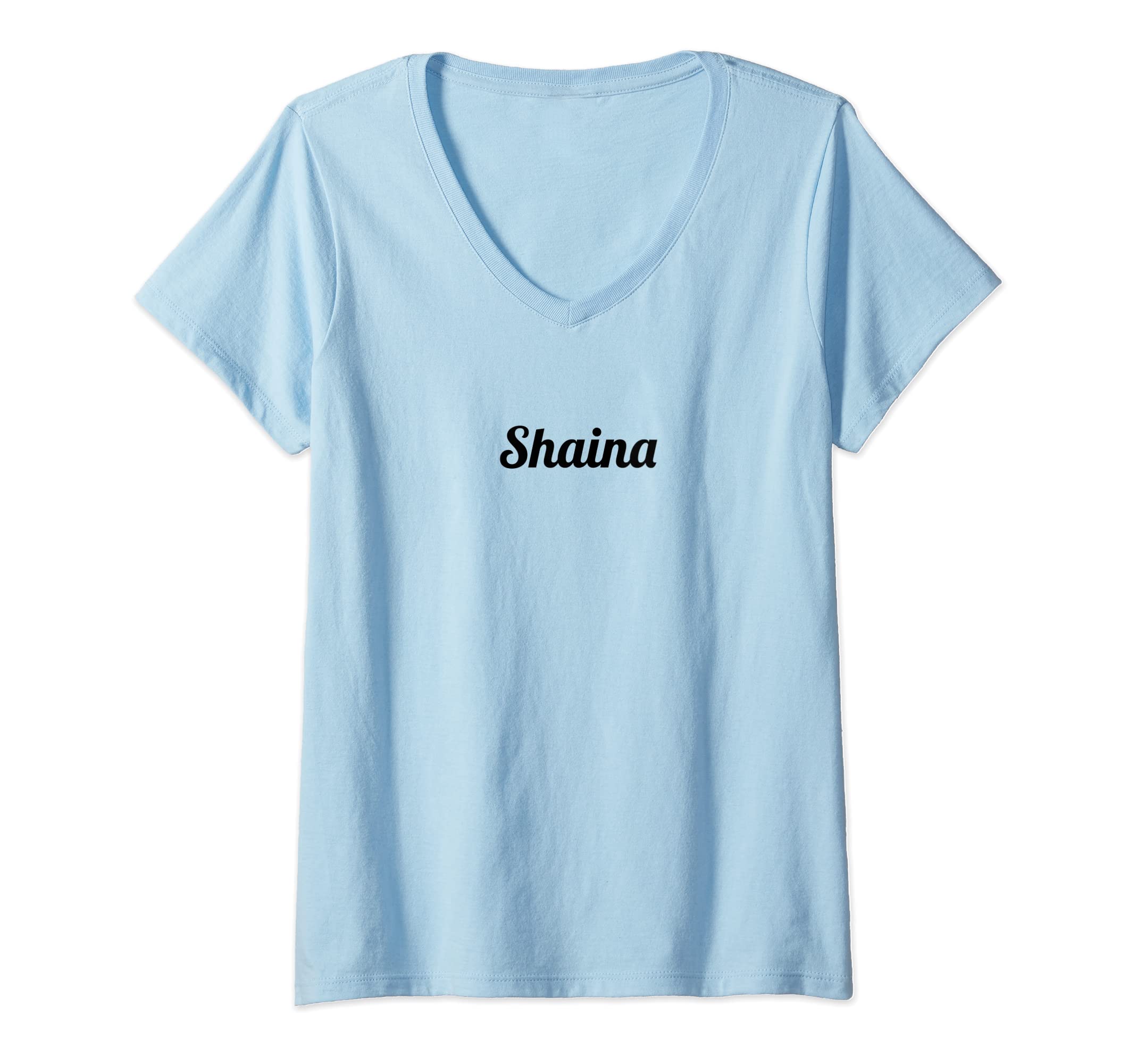 Womens Top That Says the Name SHAINA | Cute Adults Kids - Graphic V-Neck T-Shirt