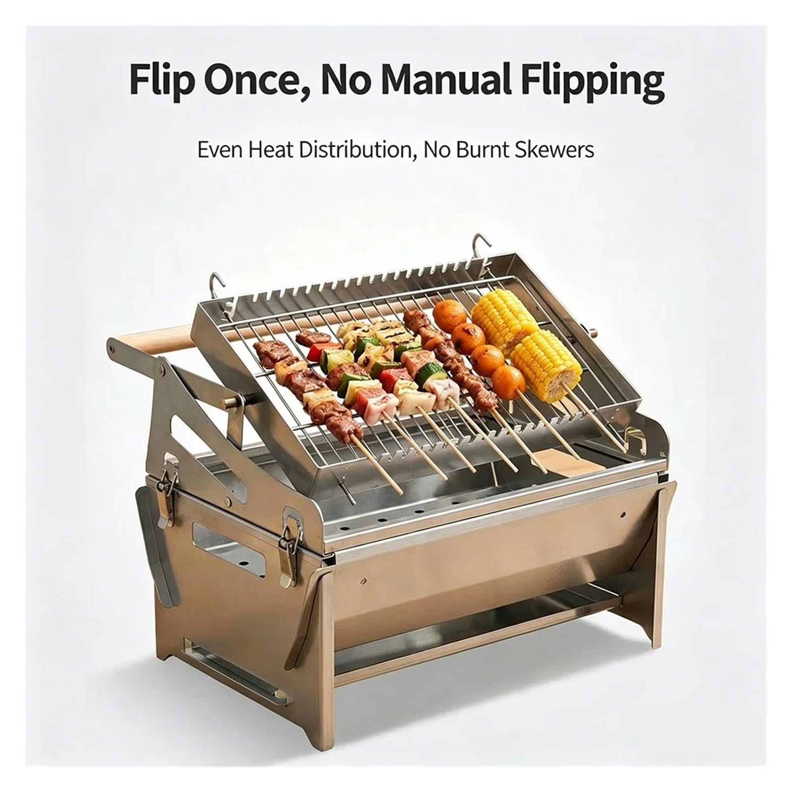 Parrilla De Carbón Plegable, Compatible Con Universal, Playa for Acampar Al Aire Libre