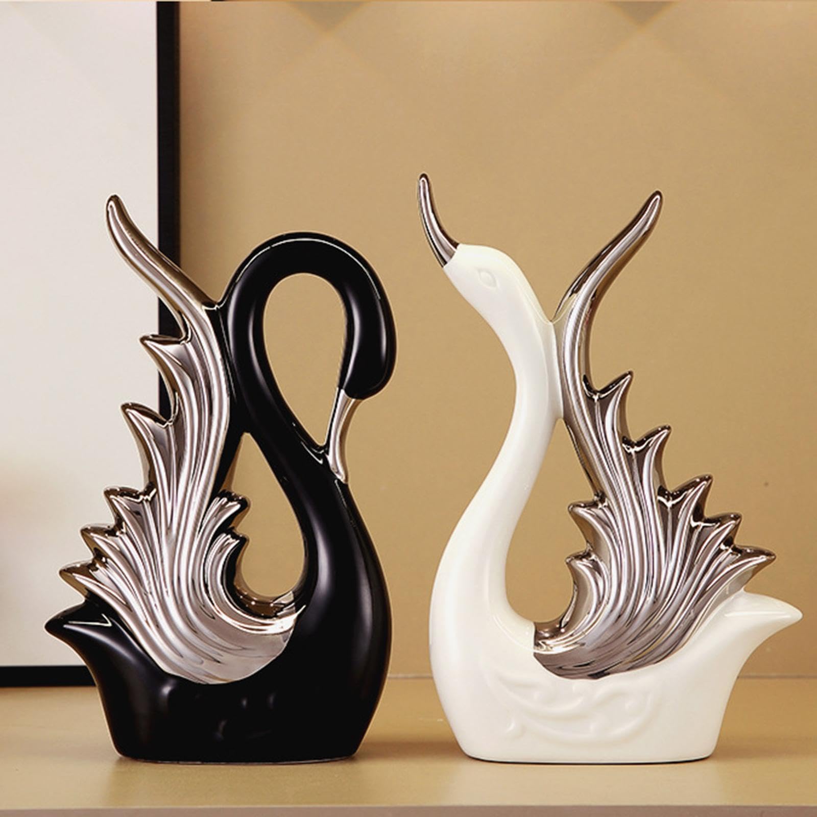 2 sztuki figurki łabędzia statuetki dekoracja biurka do salonu biura