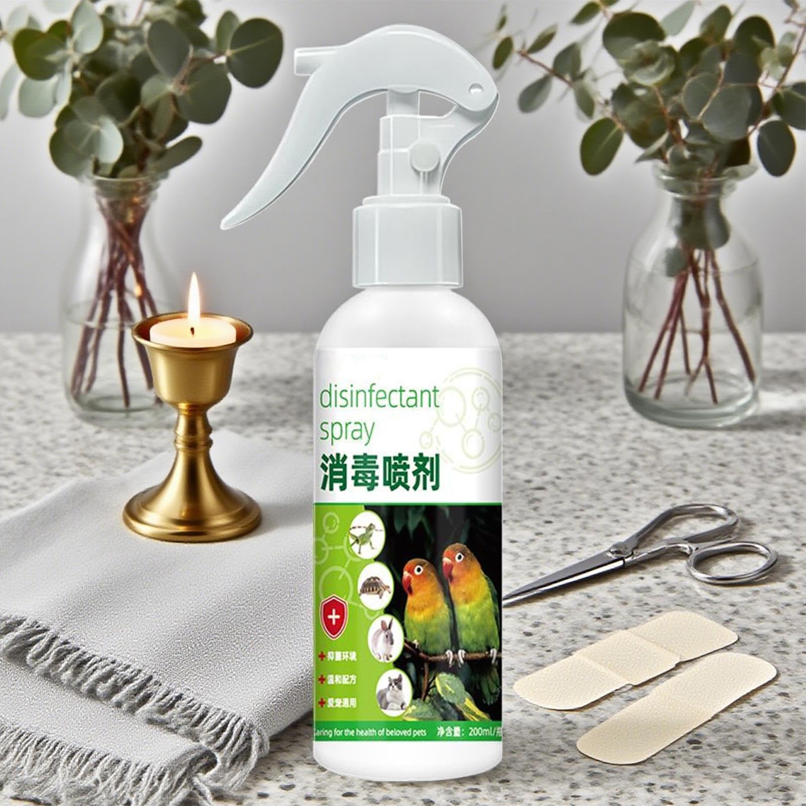 Haustier-Deodorierer, 200 ml, für Papageien, Barsch, erfrischender Nebel, für Papageien, Nymphensittiche, Kätzchen, Welpen, Käfig, Futterstangen, Boden, Urin, Urin, Urin, Haustierbereiche