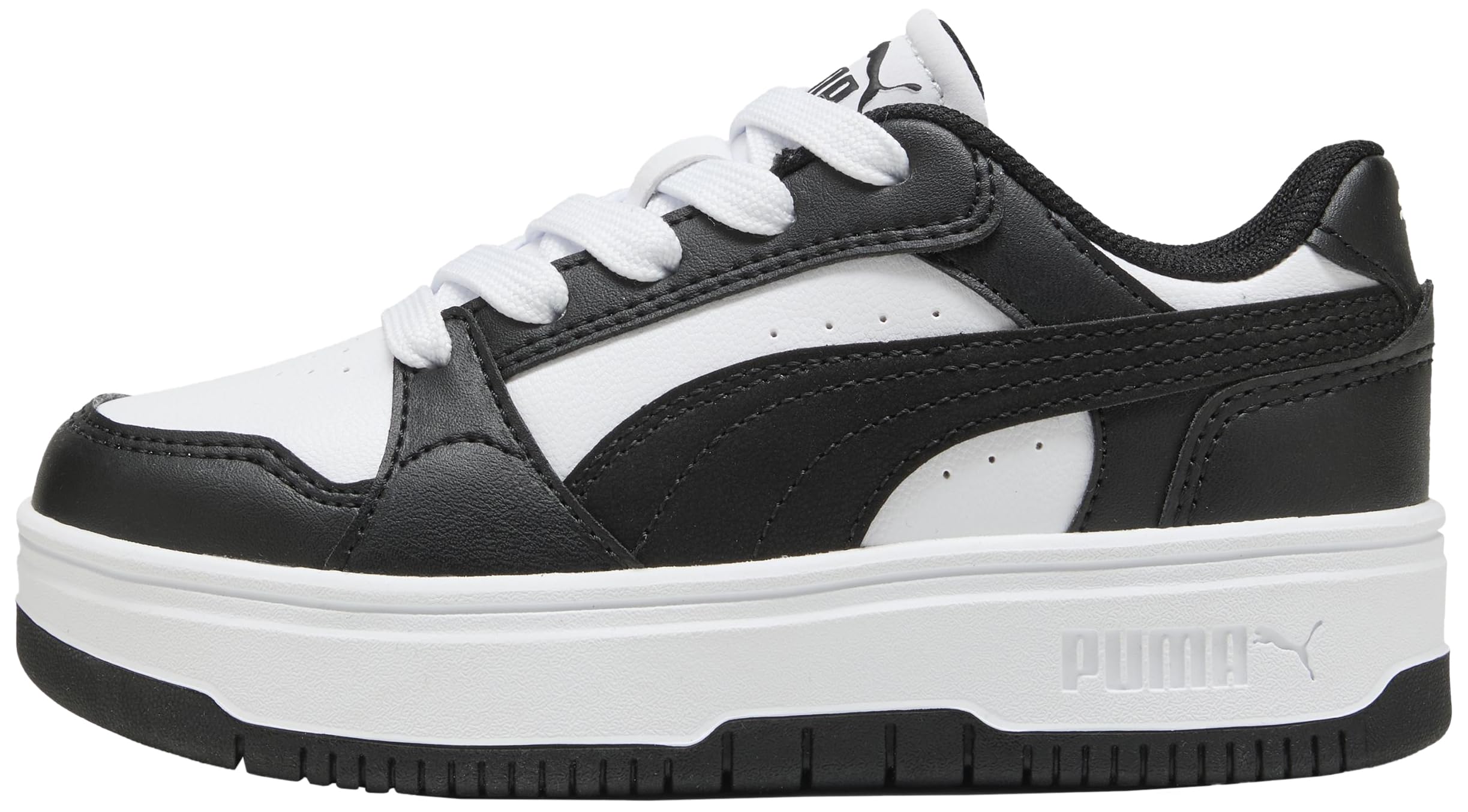 PUMA Rebound Femme PS Sneaker, White Black, 1.5 UK Child