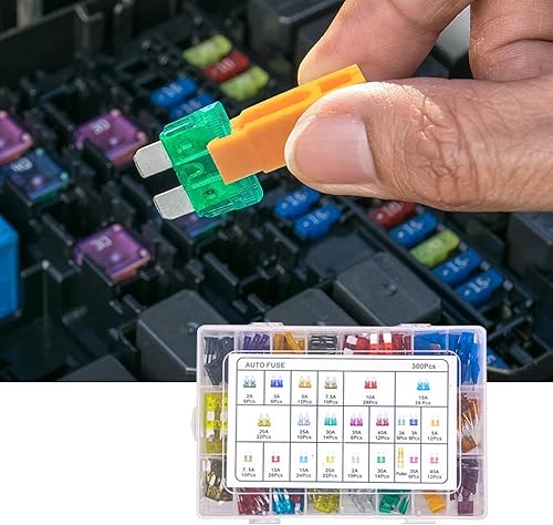 gunhunt Kit surtido de fusibles de contacto de hoja automotriz de 220 piezas, cubierta transparente que identifica rápidamente fusibles de hoja de