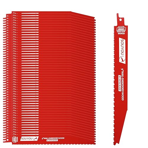 Paquete de 50 hojas de sierra recíproca de 9 pulgadas 612 Tpi de acero bimetálico con perno de recubrimiento Perma-Shield y hojas de sierra disponible en Yaxa Mexico