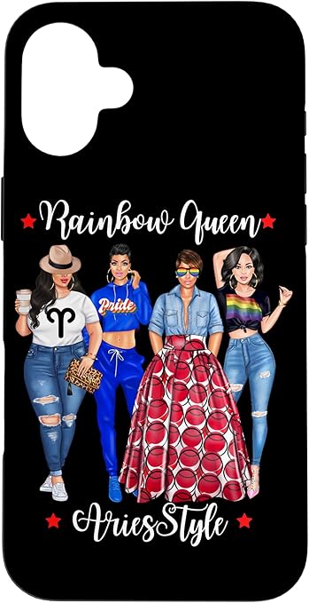 Rainbow Queen LBGTQ Zodiac Aries March April Birthday Women Case for iPhone 16 Plus