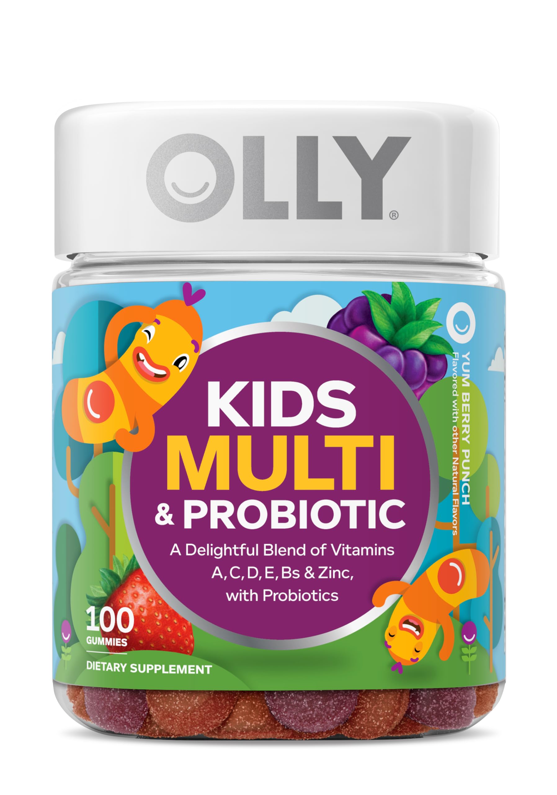OLLY Kids Multivitamin & Probiotic Gummy, Digestive Support - 100 Count