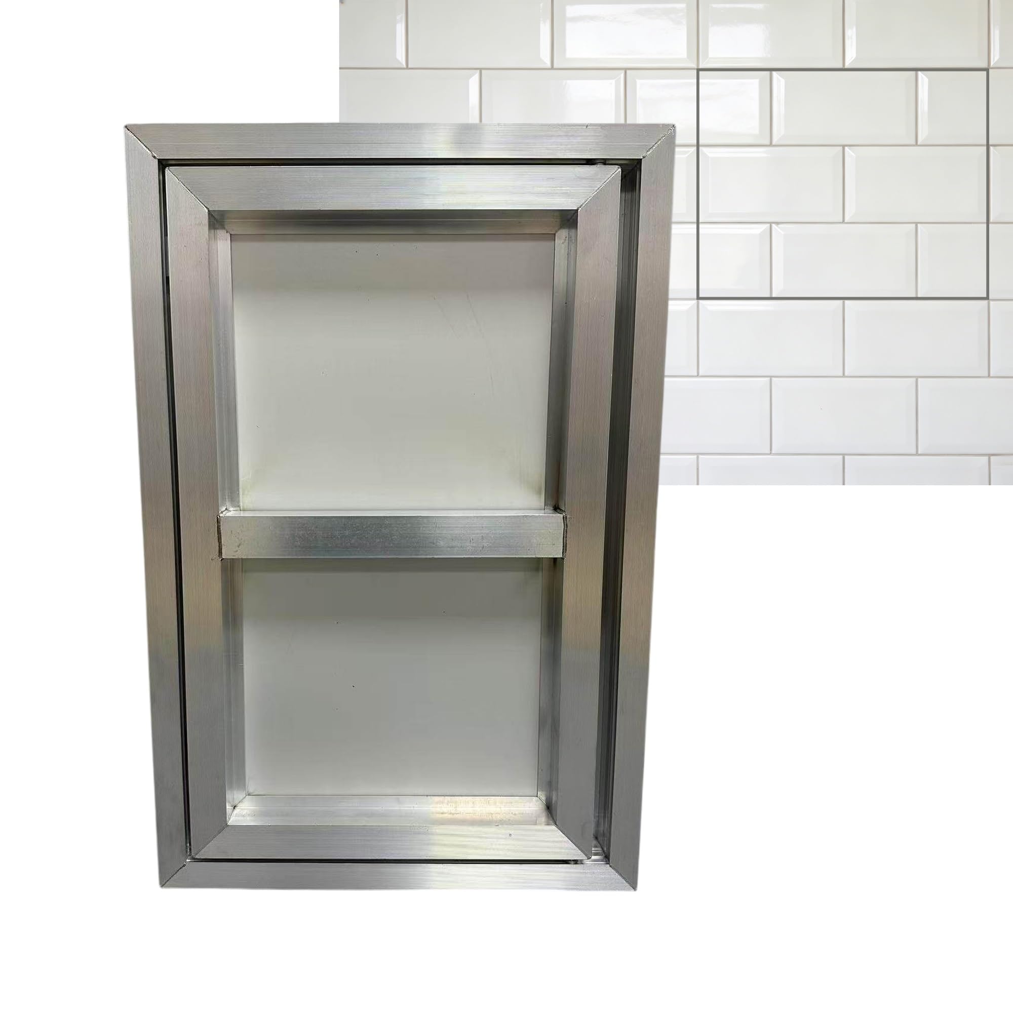 Aluminium do płytek o głębokości 50 mm drzwi konserwacyjne z zamkiem ciśnieniowym montowane na ścianie (szer. 30 x wys. 110 cm) do zastosowań hydraulicznych i elektrycznych