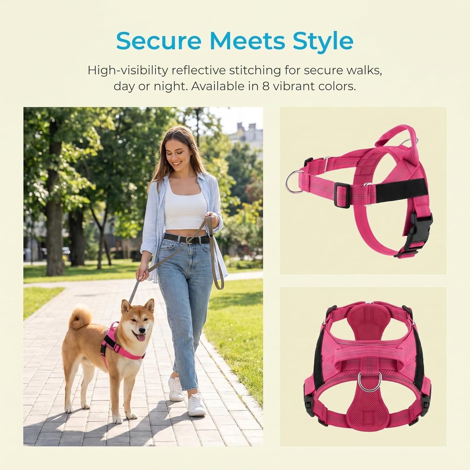 Guinzaglio per Cani Anti Tiro Regolabile Pettorina Gilet Riflettente in Nylon con Maniglia Facile per Controllo Comodo libertà Stretto per Cani Medi Piccoli e G, # B, XL