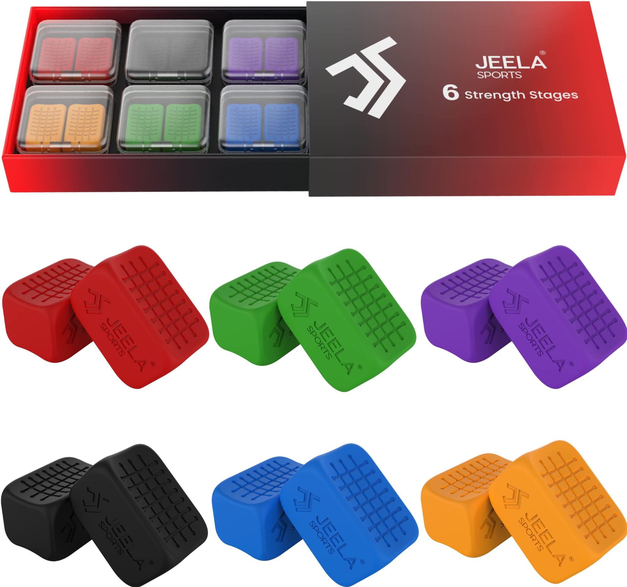 Jawline Exerciser for Women & Men | 6 Resistance Levels (12pcs) Silicone Jawline Gum | Easy Jaw Exerciser & Jawline Sculptor for Users | Jawline Strengthener & Face Shaper for Jawline