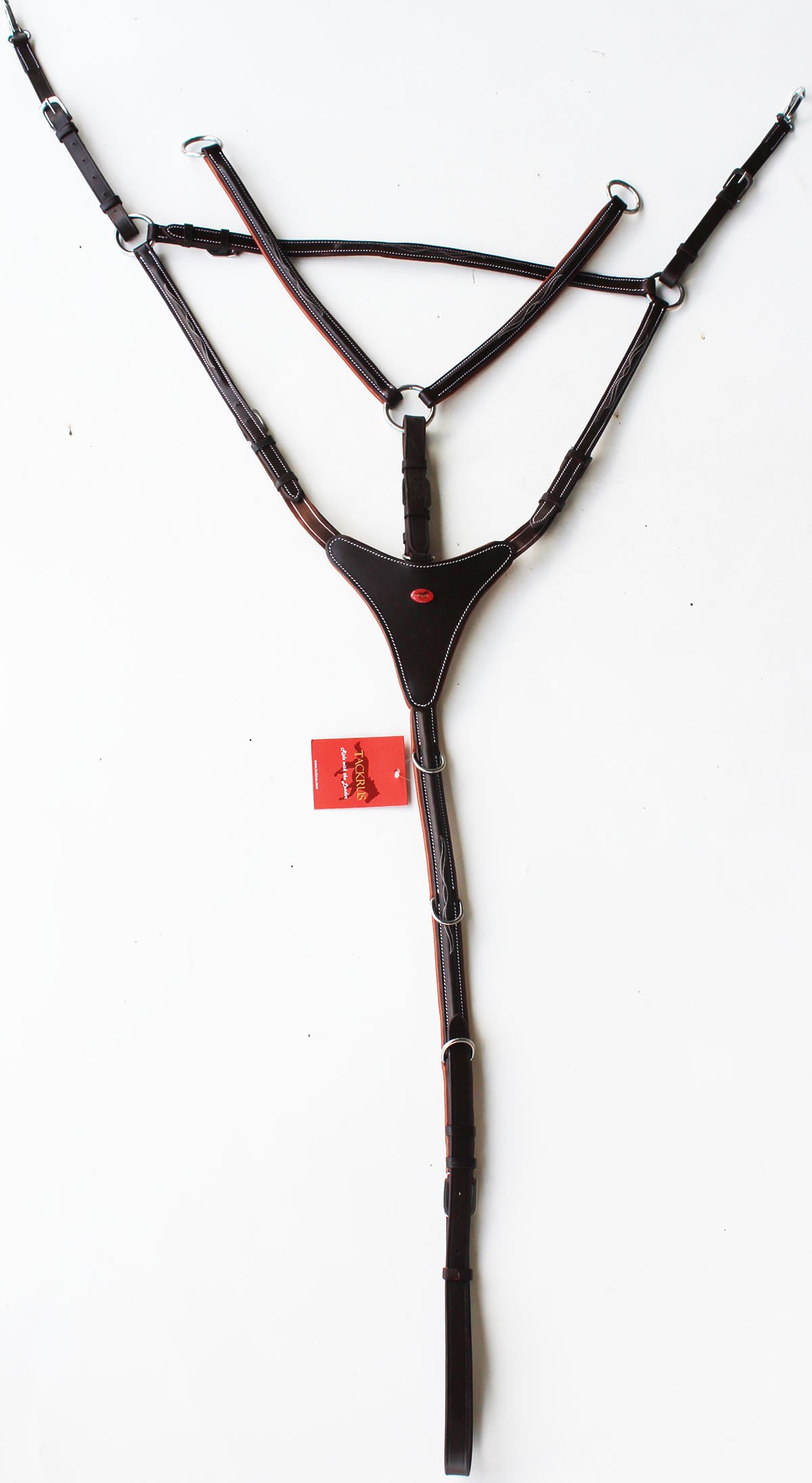 Horse English Padded Leather Riding Tack Fancy Raised Stitching Brown Breastplate 803931CKC