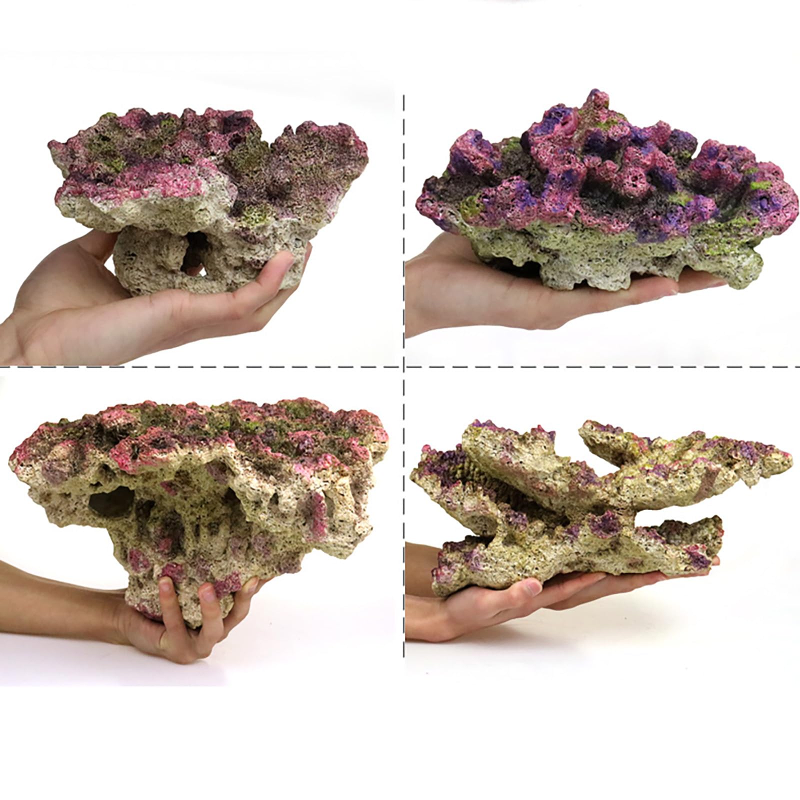 Decorazione per Acquario, Grotta di Roccia, simulata barriera corallina, fondale Marino, Decorazione per Acquario, per gamberetti, Habitat per rettili,Ab144