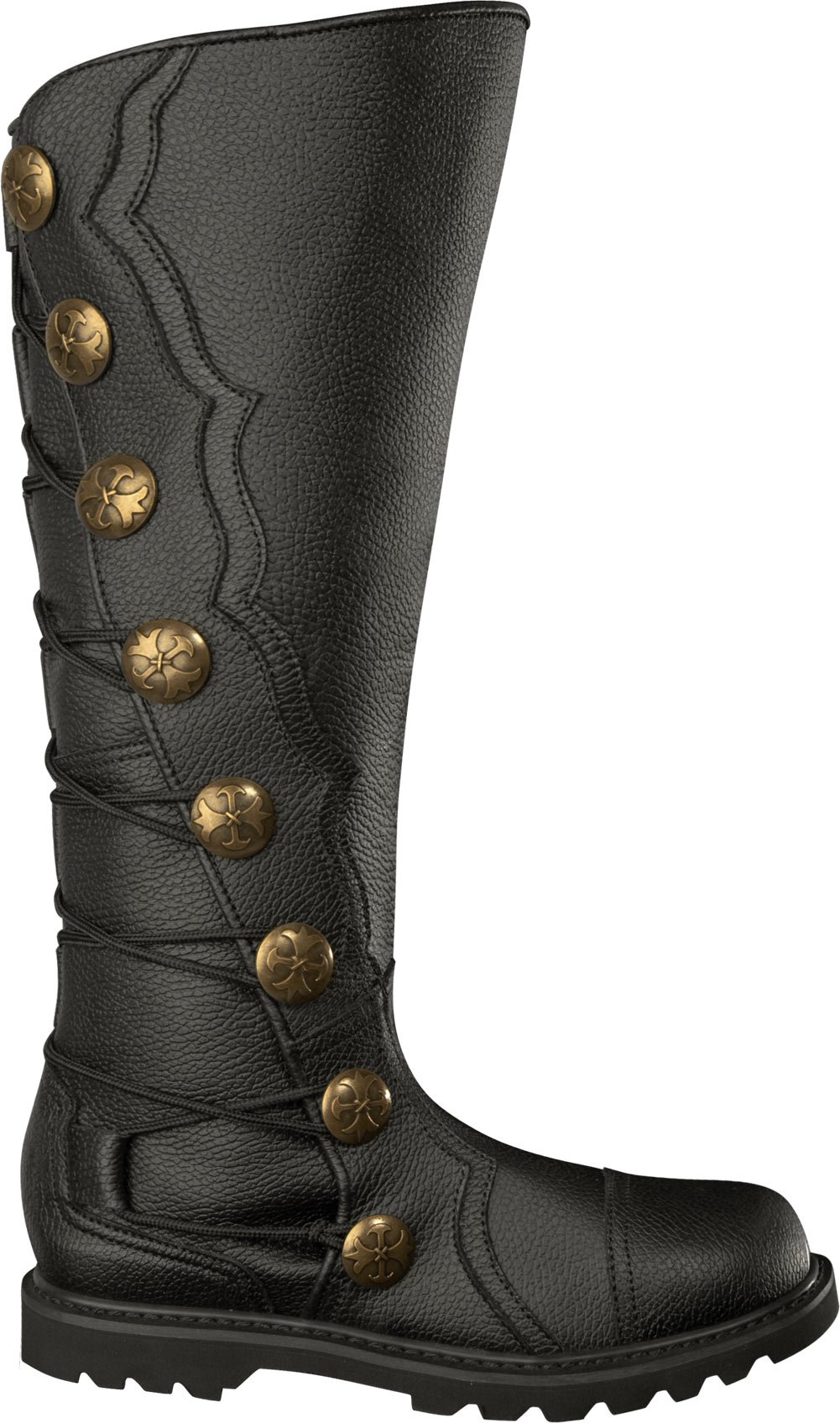 House of Andar Men's Black Leather Knee High Renaissance Boots