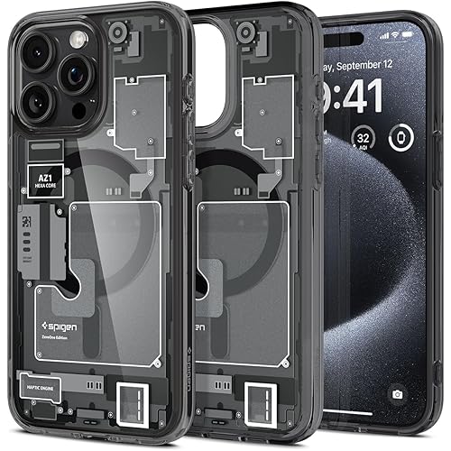 Spigen Magnetic Ultra Hybrid MagFit Designed for iPhone 15 Pro Case, [Compatible with MagSafe] [Anti-Yellowing] [Military-Grade Protection] Compatible with MagSafe (2023) - Zero One