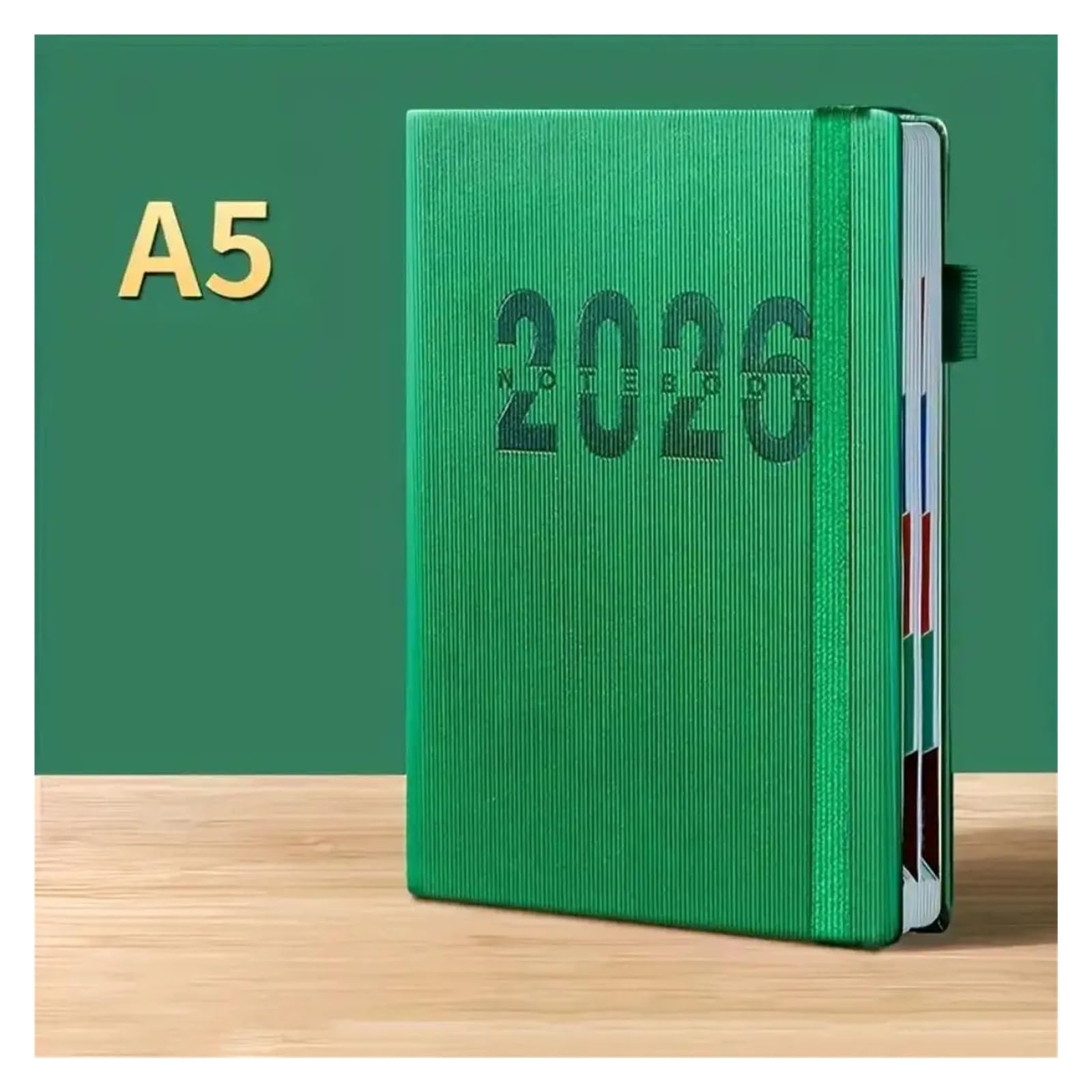 Blocco note for pianificatore di programma inglese 2026, resistente all'usura, 12 mesi, formato A5, agenda pianificazione, blocco for appunti portatile e semplice(Style 09)