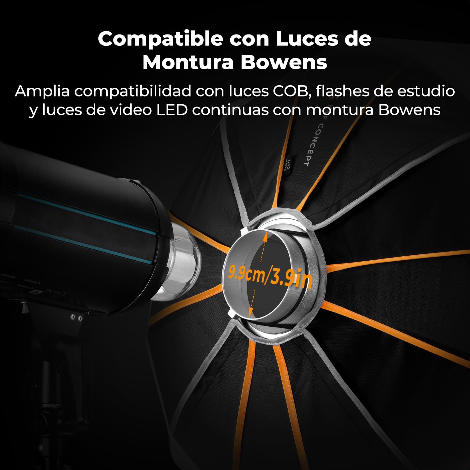 K&F CONCEPT Lantern Softbox 35.4"/90cm Prof. Ajustable Liberación Rápida | Kit Iluminación Montura Bowens, Modificador Luz Suave para Cine, Retratos, Entrevistas LL02