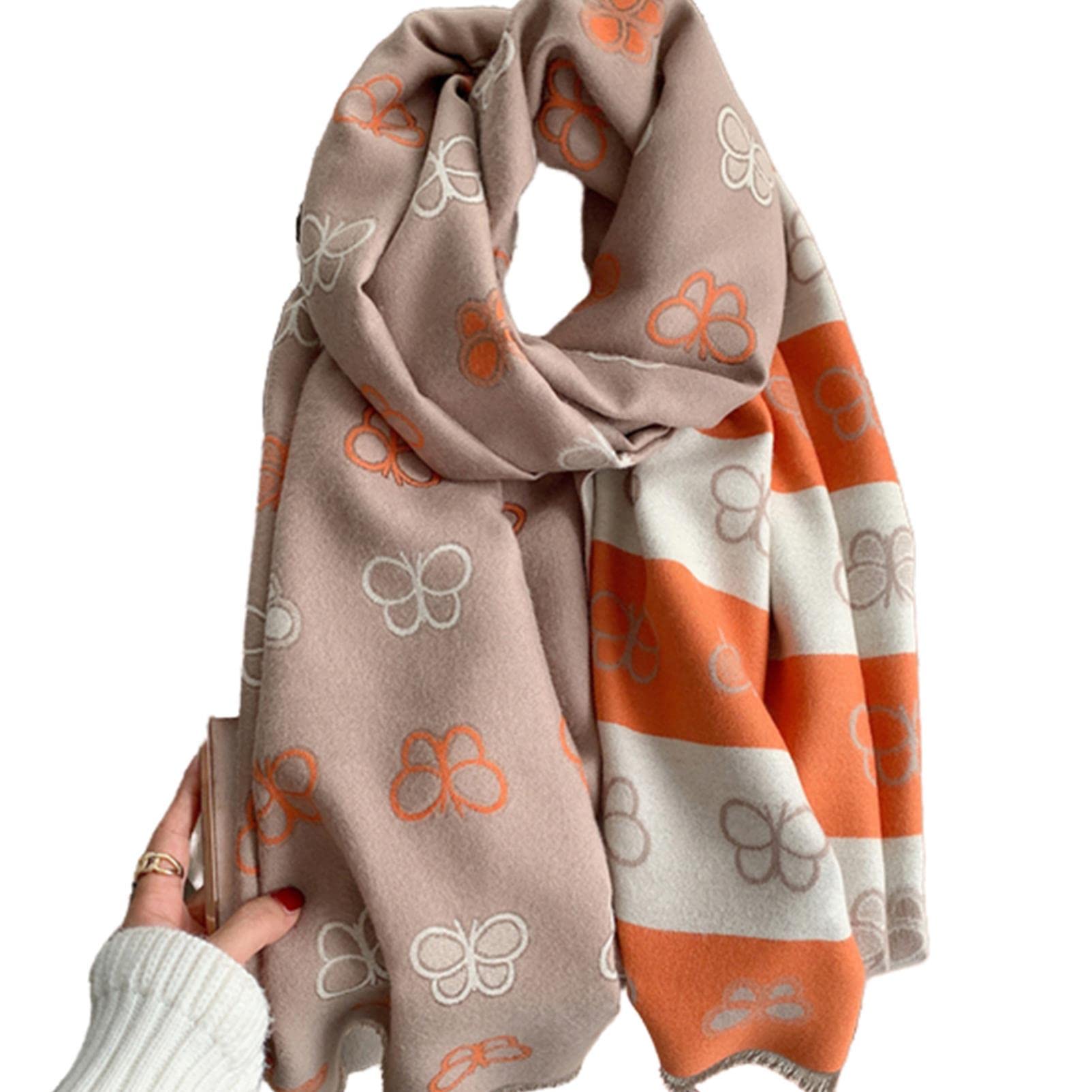 URYYRIT Foulard Écharpe Cachemire Chaude Dames Imprimer Un Châle De Couverture Hivernale Épaisse Et Envelopper Pashmina 180 * 65 Cm Femmes-Wyt157-4