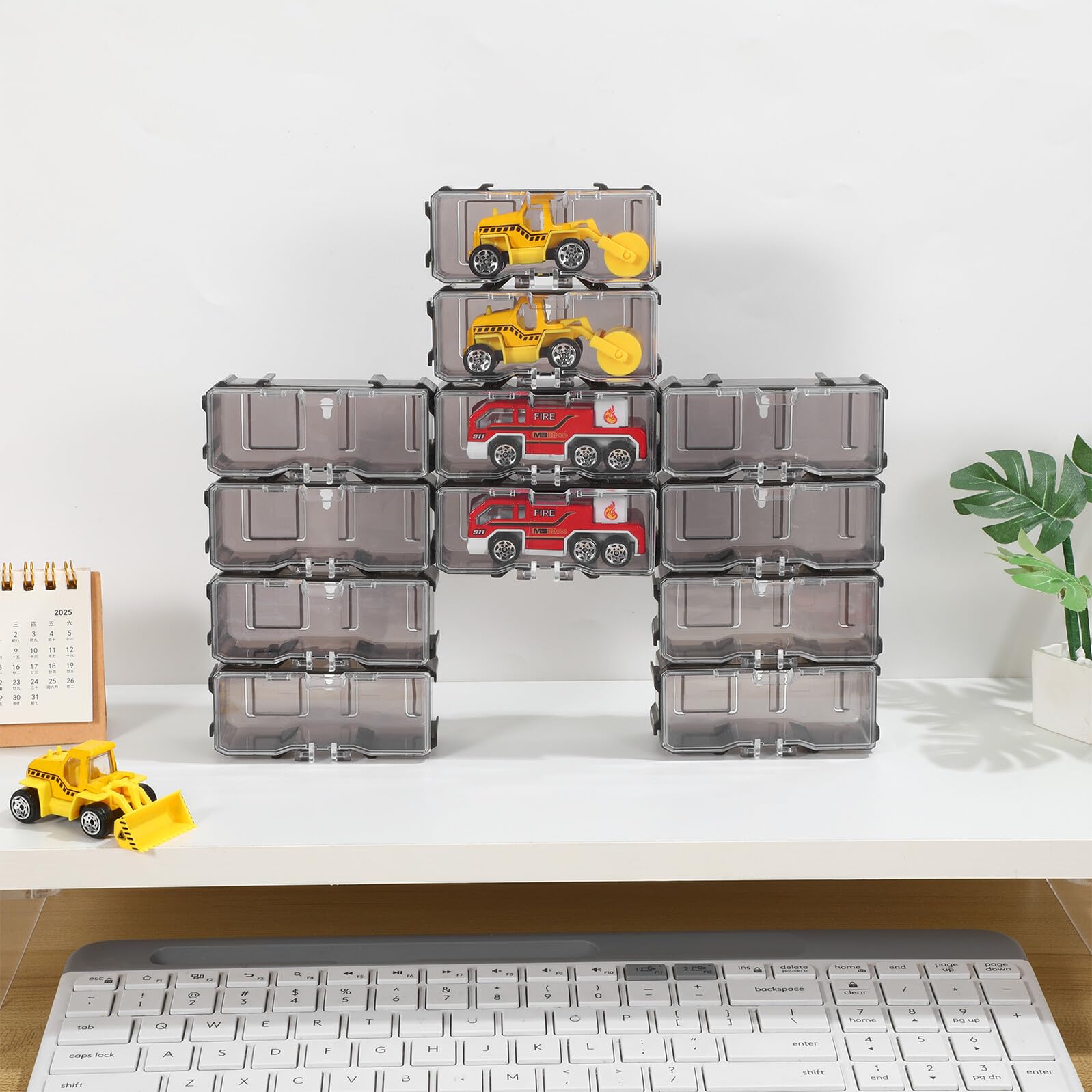 jojofuny Organizador de Plástico Transparente para Coches de Juguete a Escala 1/64, 40 Unidades, Exhibición y Almacenamiento