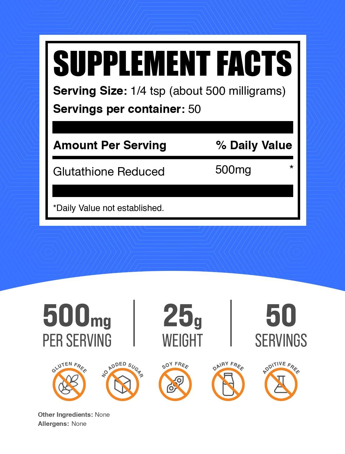 Amazon.com: BulkSupplements.com Glutathione Reduced Powder - Glutathione Supplement, Reduced Glutathione Powder - Glutathione 500mg, Gluten Free, 500mg per Serving, 25g (0.88 oz) (Pack of 1) : Health & Household Amazon.com: BulkSupplements.com Glutathione Reduced Powder - Glutathione Supplement, Reduced Glutathione Powder - Glutathione 500mg, Gluten Free, 500mg per Serving, 25g (0.88 oz) (Pack of 1) : Health & Household