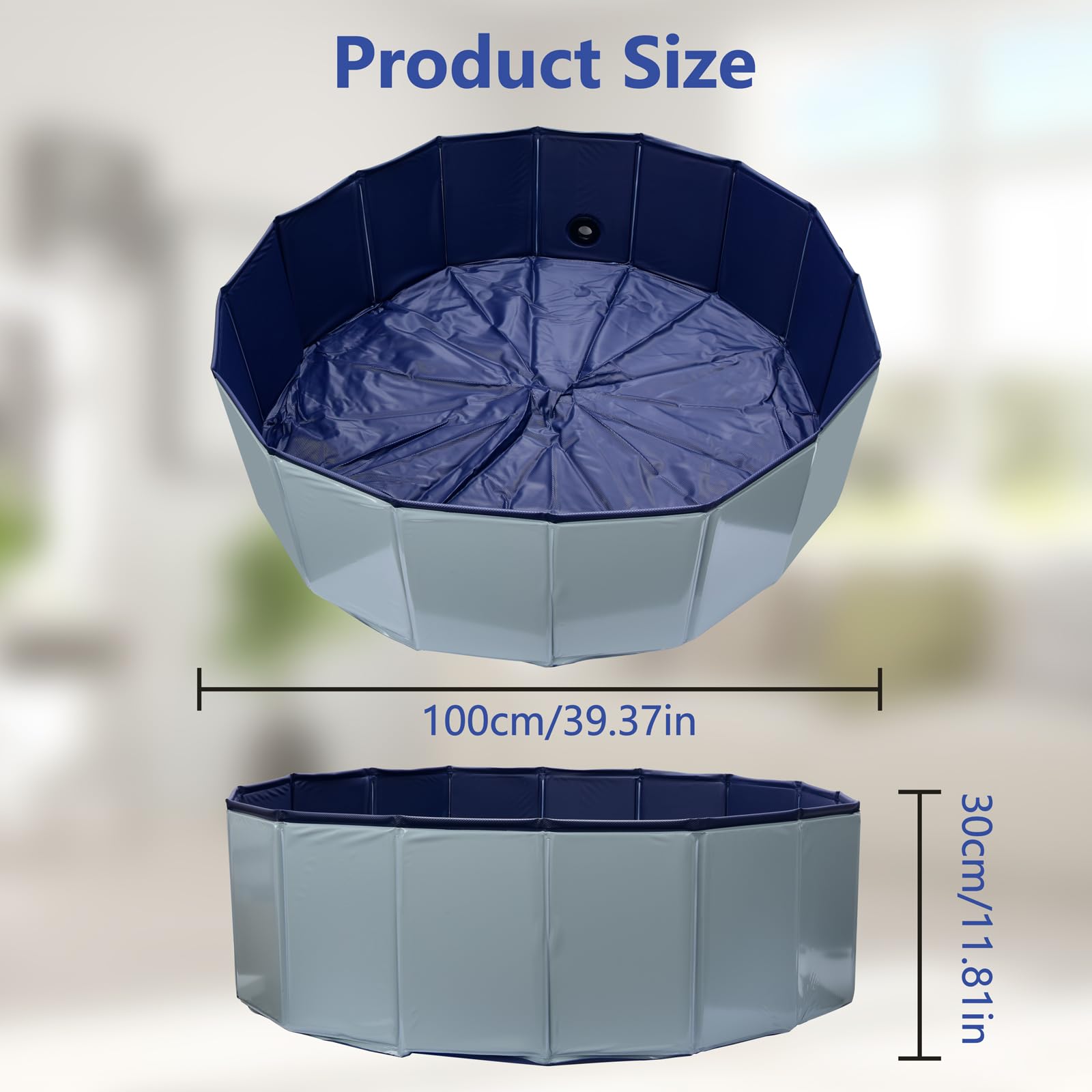 Recinto per piccoli animali da esterno 100x30 cm impermeabile pieghevole vasca da bagno portatile