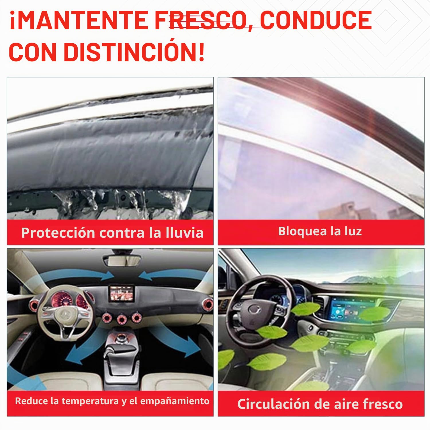 Juego de 4 deflectores de viento tipo canal compatibles con Peugeot 5008, modelos 2017 a 2024, deflectores de ventana acrílicos para Peugeot 5008