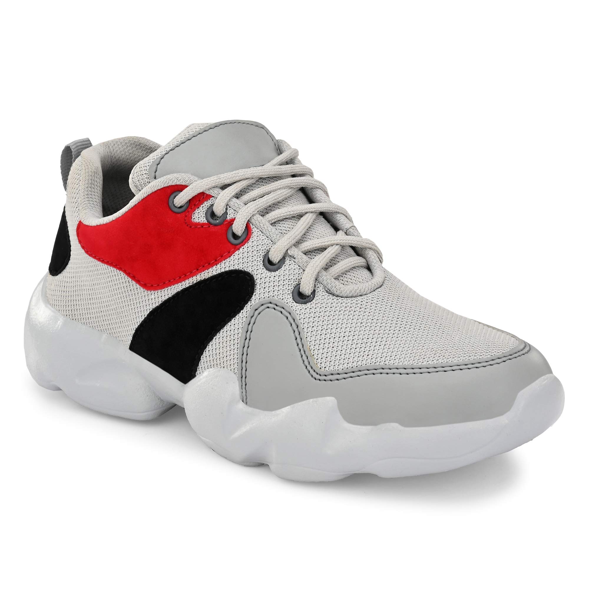 ALICON Sports Shoes for Men | Lace up Lightweight Shoes for Running, Walking, Gym, Trekking, Hiking & Party Running Shoes for Men (Grey, Numeric_8) (B091HTMQPV) Amazon Price History, Amazon Price Tracker