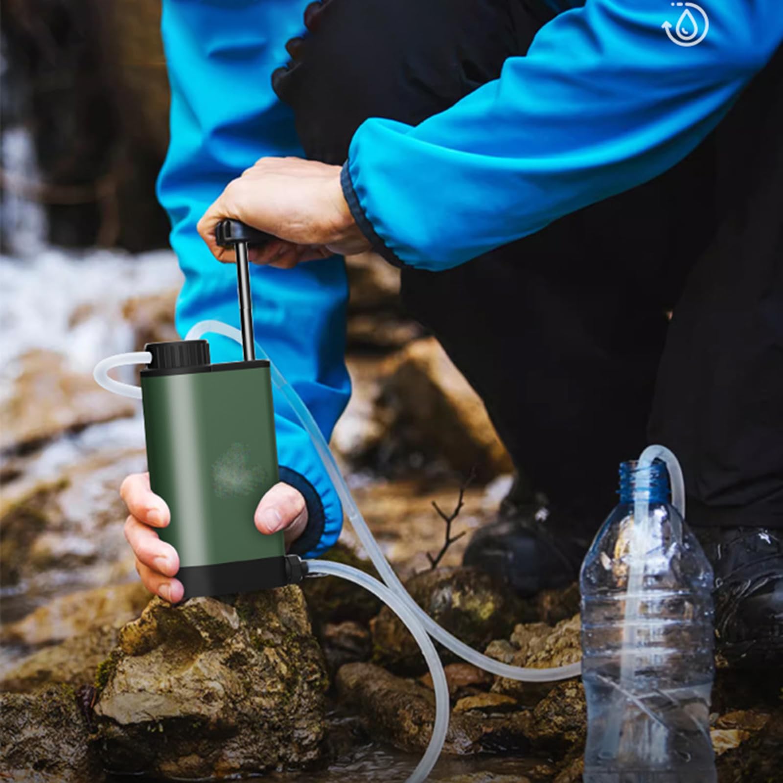 ☆携帯浄水器 寝つき アウトドア サバイバル浄水器 登山 災害 黒
