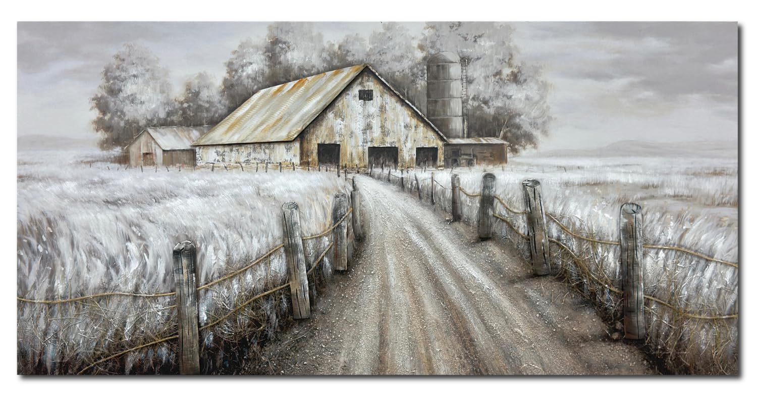 TRAIN2 ART Abstract Canvas Wall-Art Modern Farm Background Paintings Wall Decor Large Artwork for Living Room Bedroom Office Home Decor 30"x60"