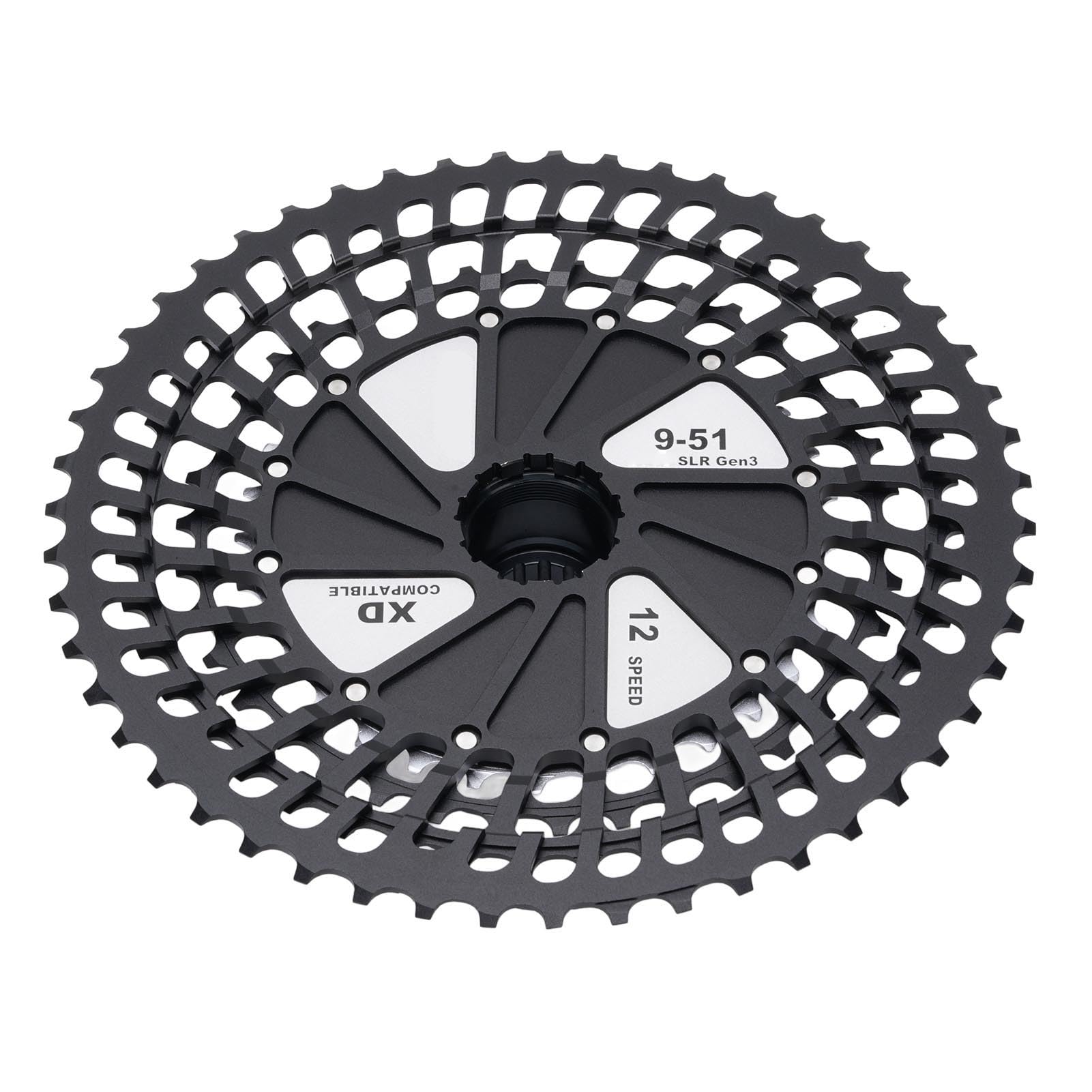 Tbest Cassette Ultraligero para Bicicleta de Montaña, Volante Hueco Integrado CNC de 12 Velocidades para una Conducción Suave