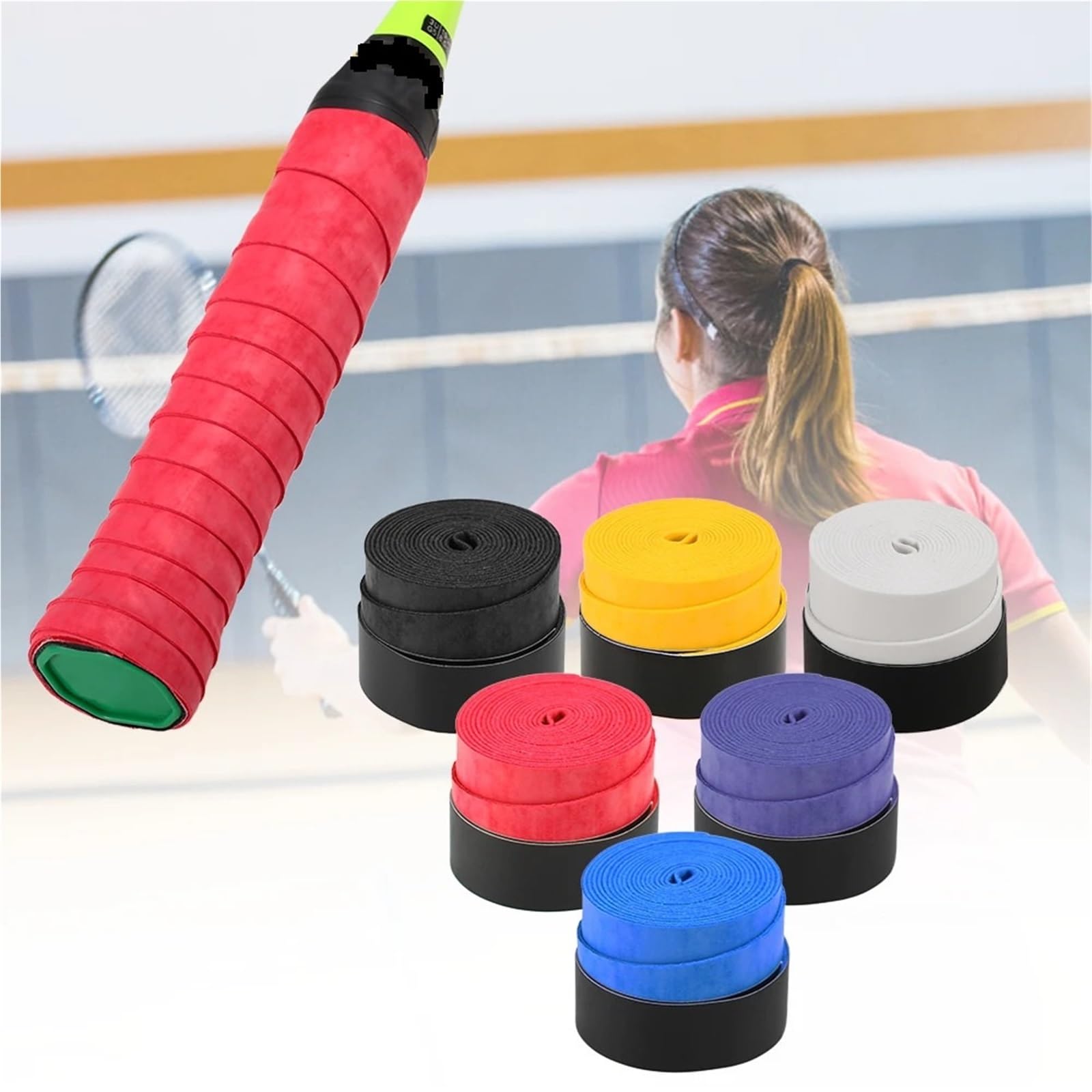 Nastro Impugnatura per Racchetta Impugnatura overgrip da Tennis Impugnature for Racchetta Antiscivolo Fascia for Il Sudore con Vibrazione for Badminton