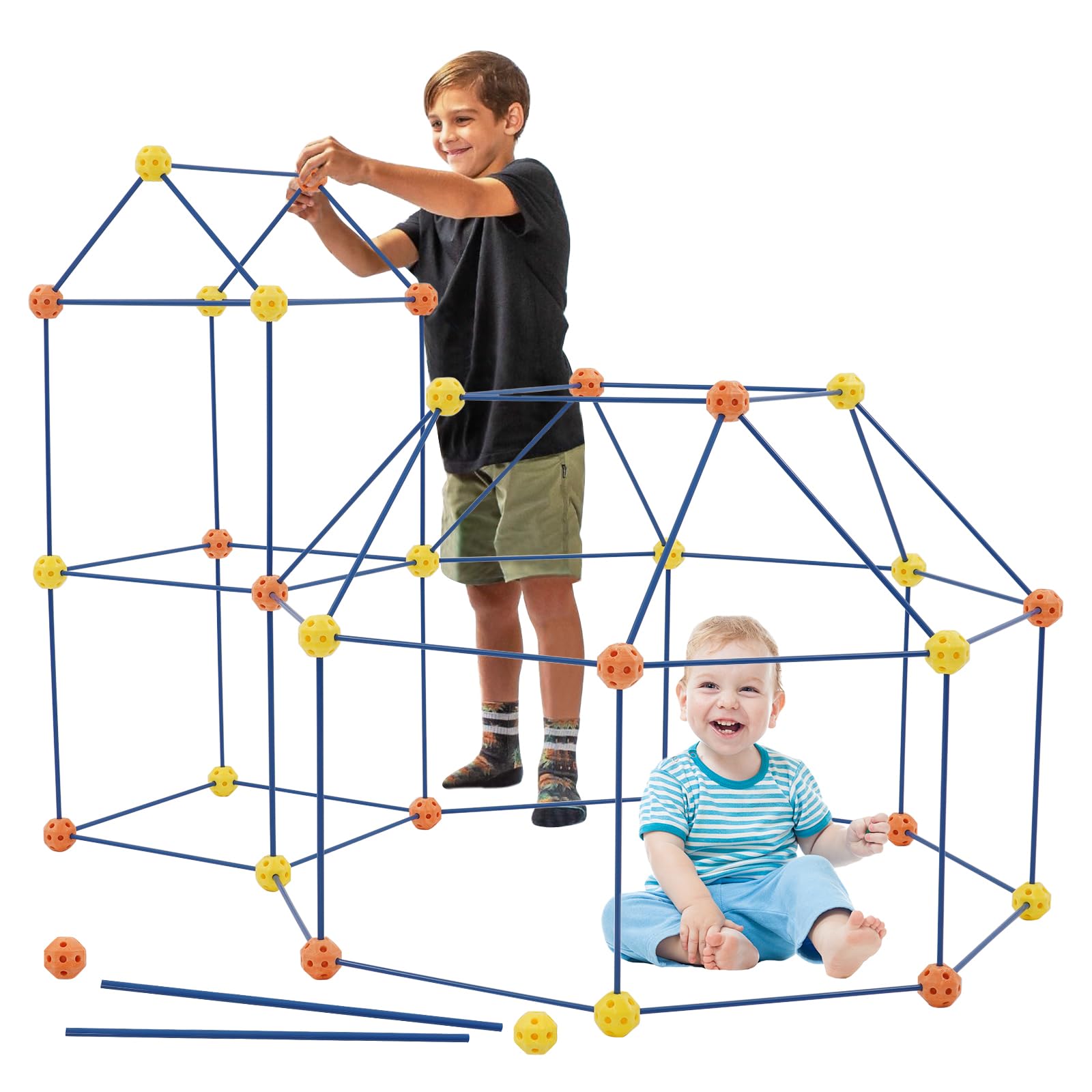 Fort Building Kit per bambini, 158 pezzi, lucchetto fai da te, tenda da gioco, per interni ed esterni, giocattolo STEM, regalo educativo per ragazze e ragazzi