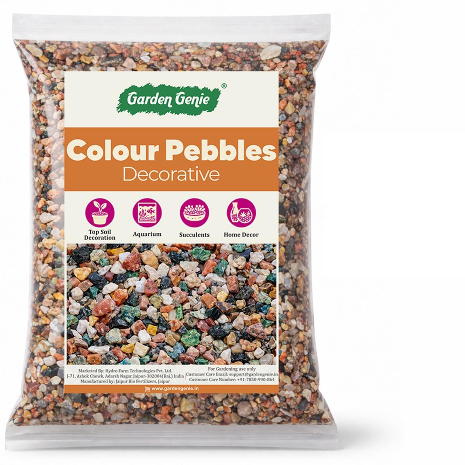 Garden Genie Decorative Colour Pebbles Stones for Plants Pots & Aquarium (2 Kg) | Natural Garden Pebbles for Home Décor, Vase Fillers, Fish Tank, Succulents & Terrariums-image-9