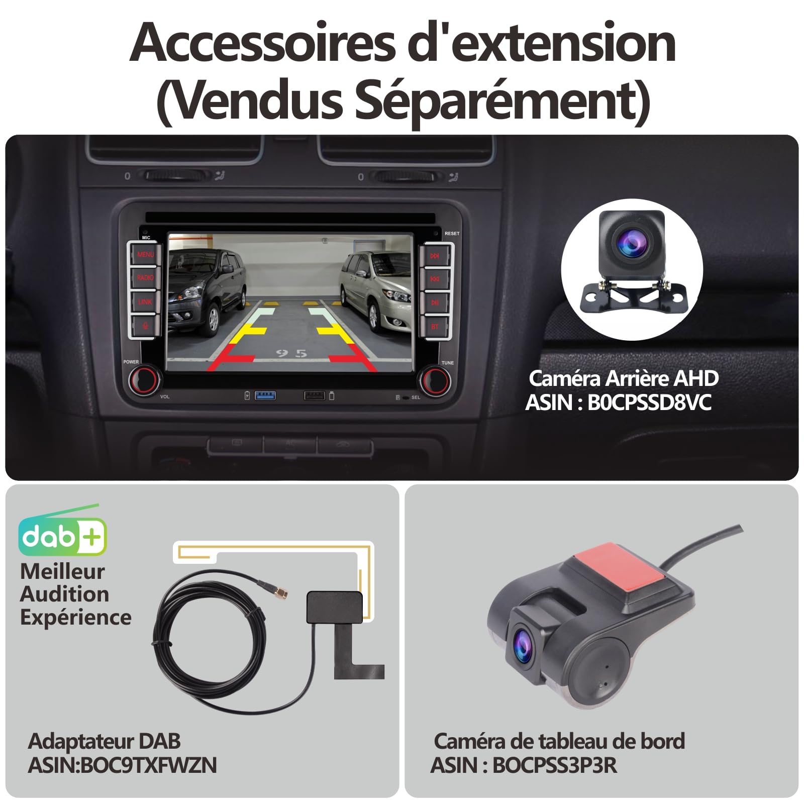 [Mise à Jour 2026] Autoradio Compatible avec CarPlay sans Fil Android Auto avec Bluetooth/FM/AM Radio/USB/Puissance élevée pour VW Golf 5 6 Passat Jetta Caddy EOS T5 Tiguan Touran CC Polo
