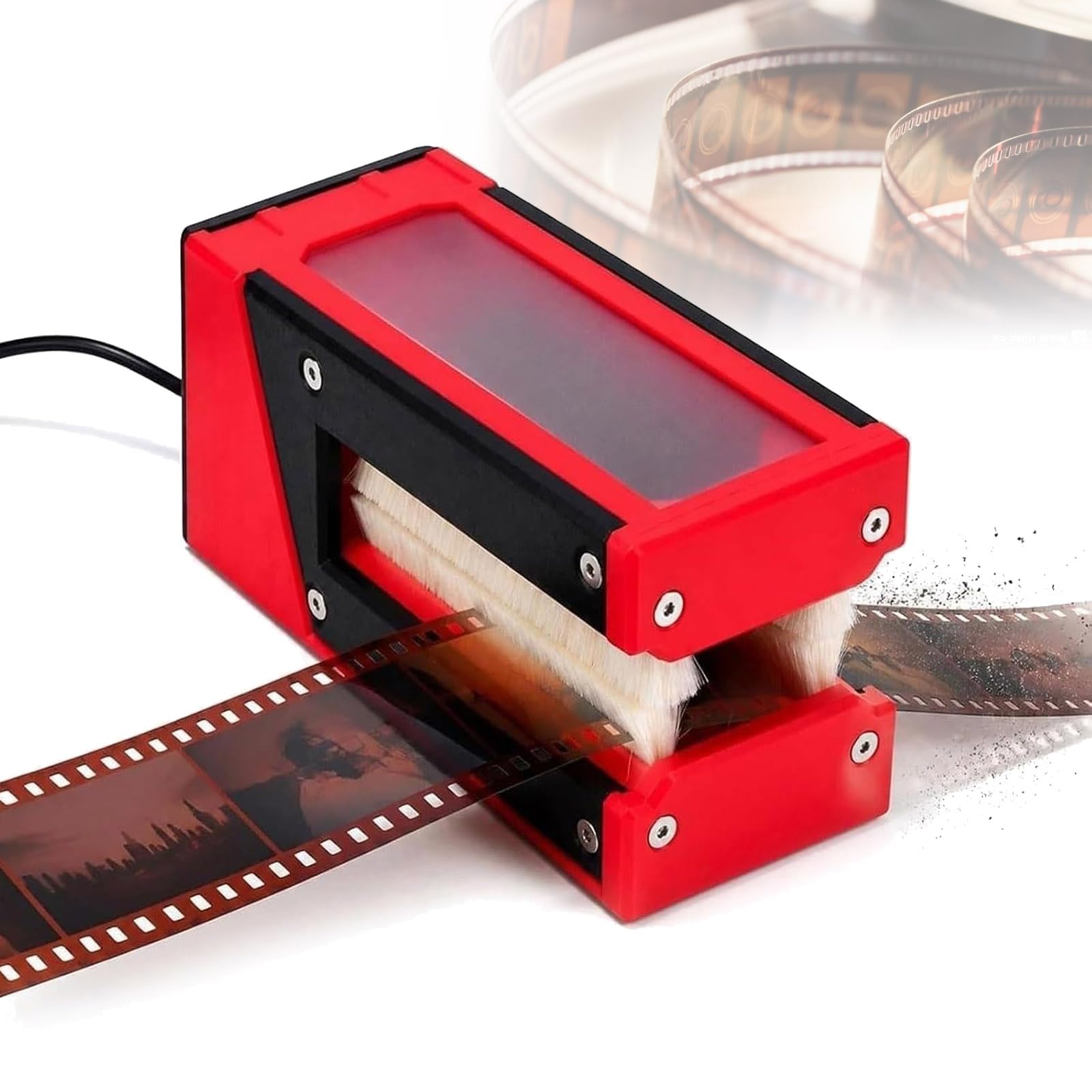 Nettoyeur Antistatique Pour Films, Dépoussiéreur Électrique Pour Films, Avec Ventilateur Filtrant Et Brosses En Laine Double Couche, Papier Filtre Remplaçable, Anti-rayures, Pour Diapositives Et