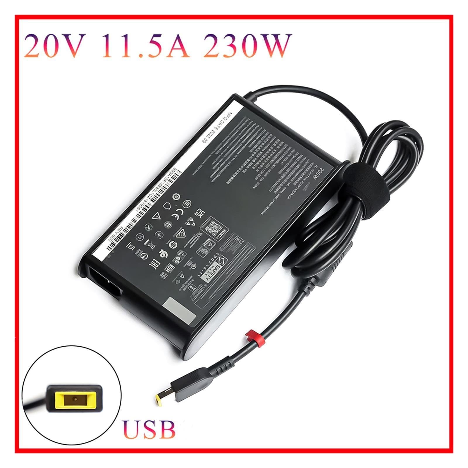 Adaptador De CA 20V 11.5A 230W ADL230SDC3A ADL230SLC3A, Compatible con Lenovo, Compatible con THINKPAD, W540 P71 P72 P73 Y900, Cargador De Fuente De Alimentación De Regazo(and UK)