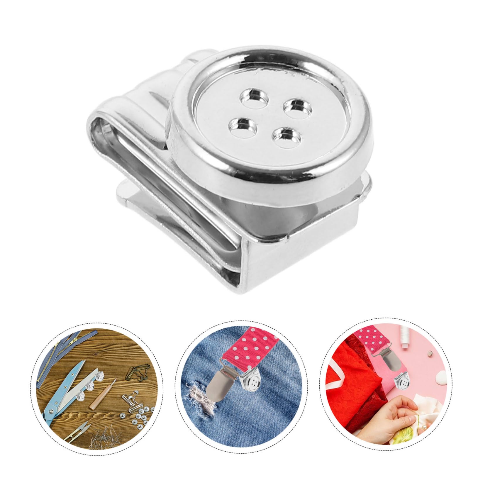 ARTIBETTER 4sets Pants Suspenders Button Attachments Lightweight Men's Suspenders Button End Braces 5pcs*4