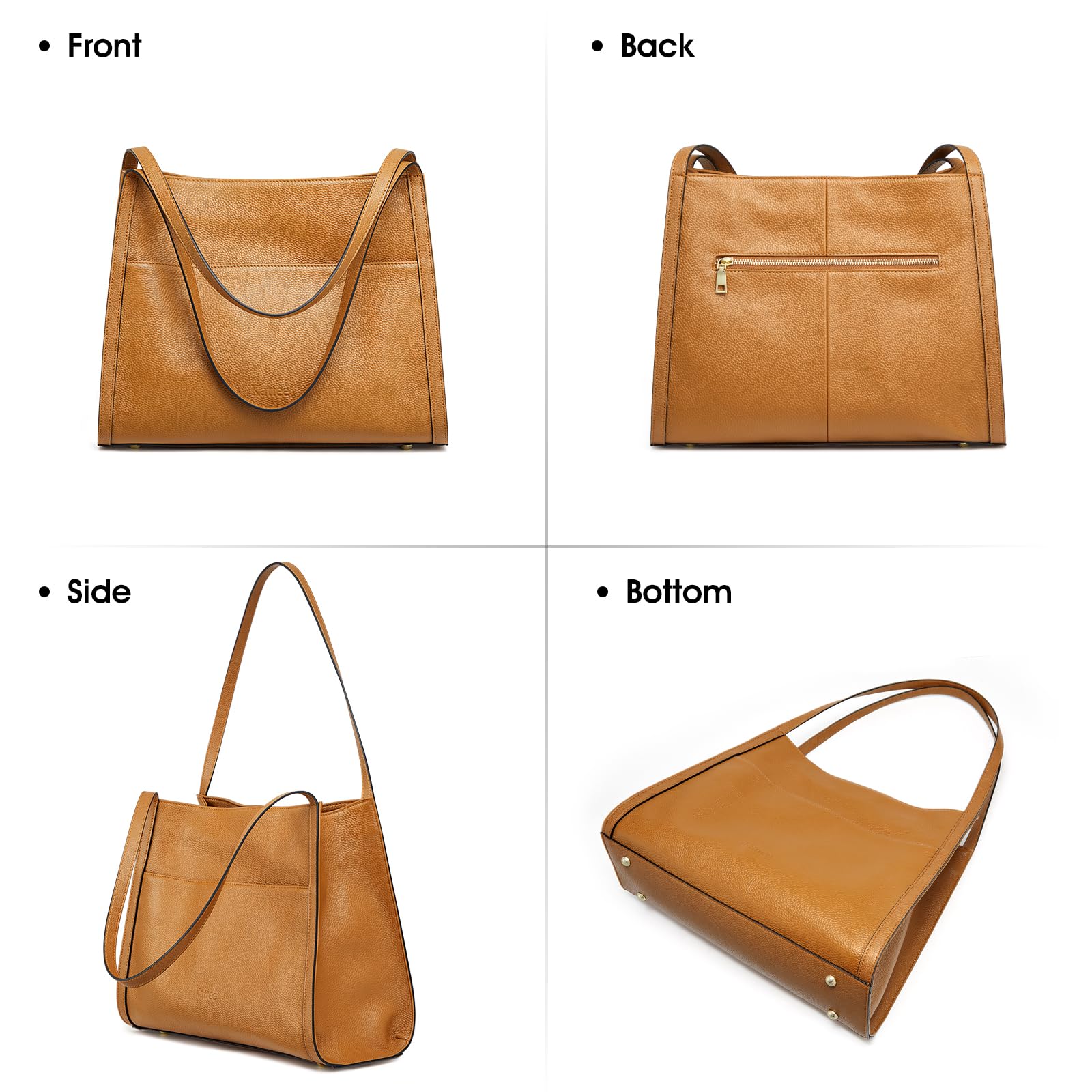Kattee Echtleder-Tragetaschen für Damen Schultertaschen und Handtaschen aus weichem Leder