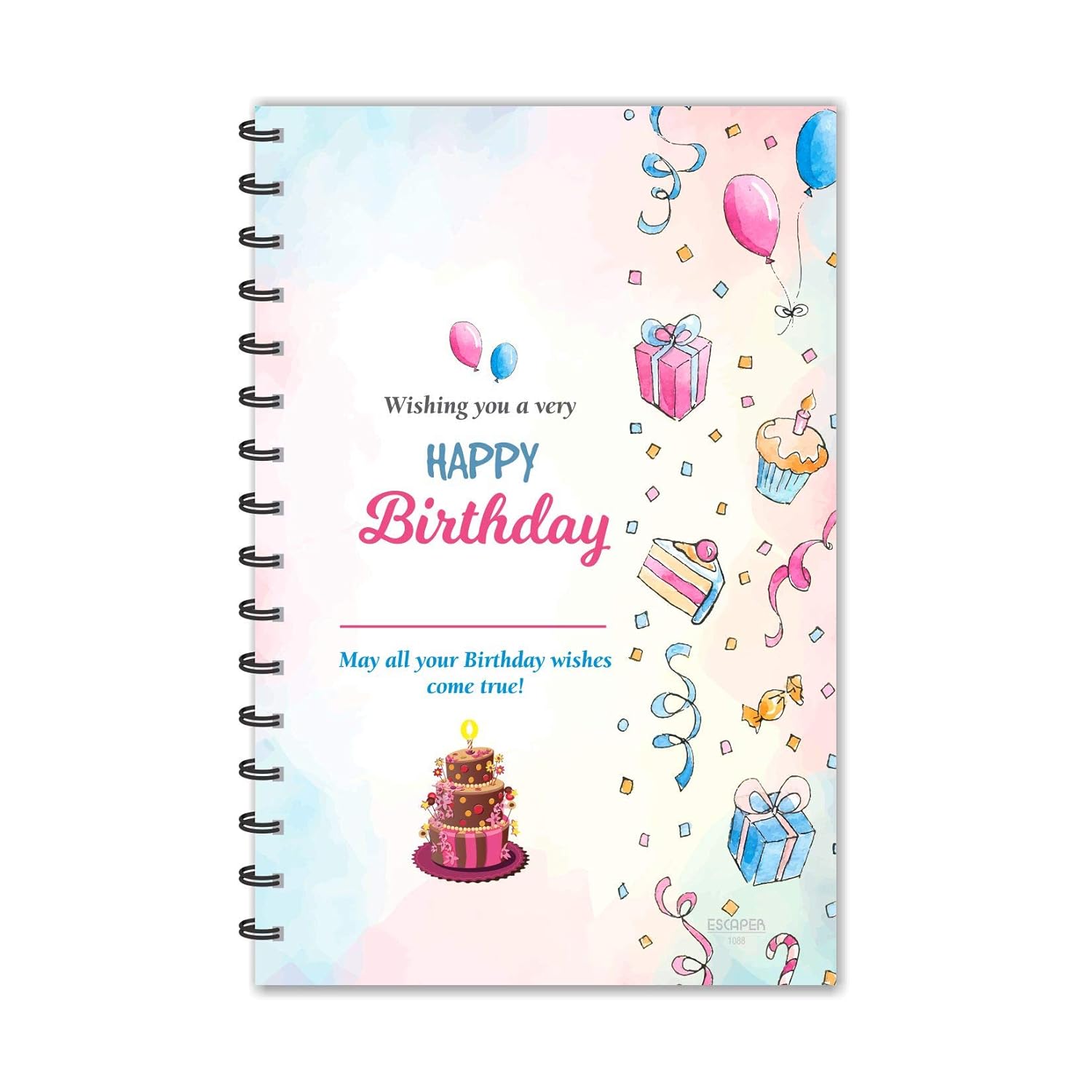 ESCAPER Wishing You a Happy Birthday Diary Ruled A5 Size 8.5 x 5.