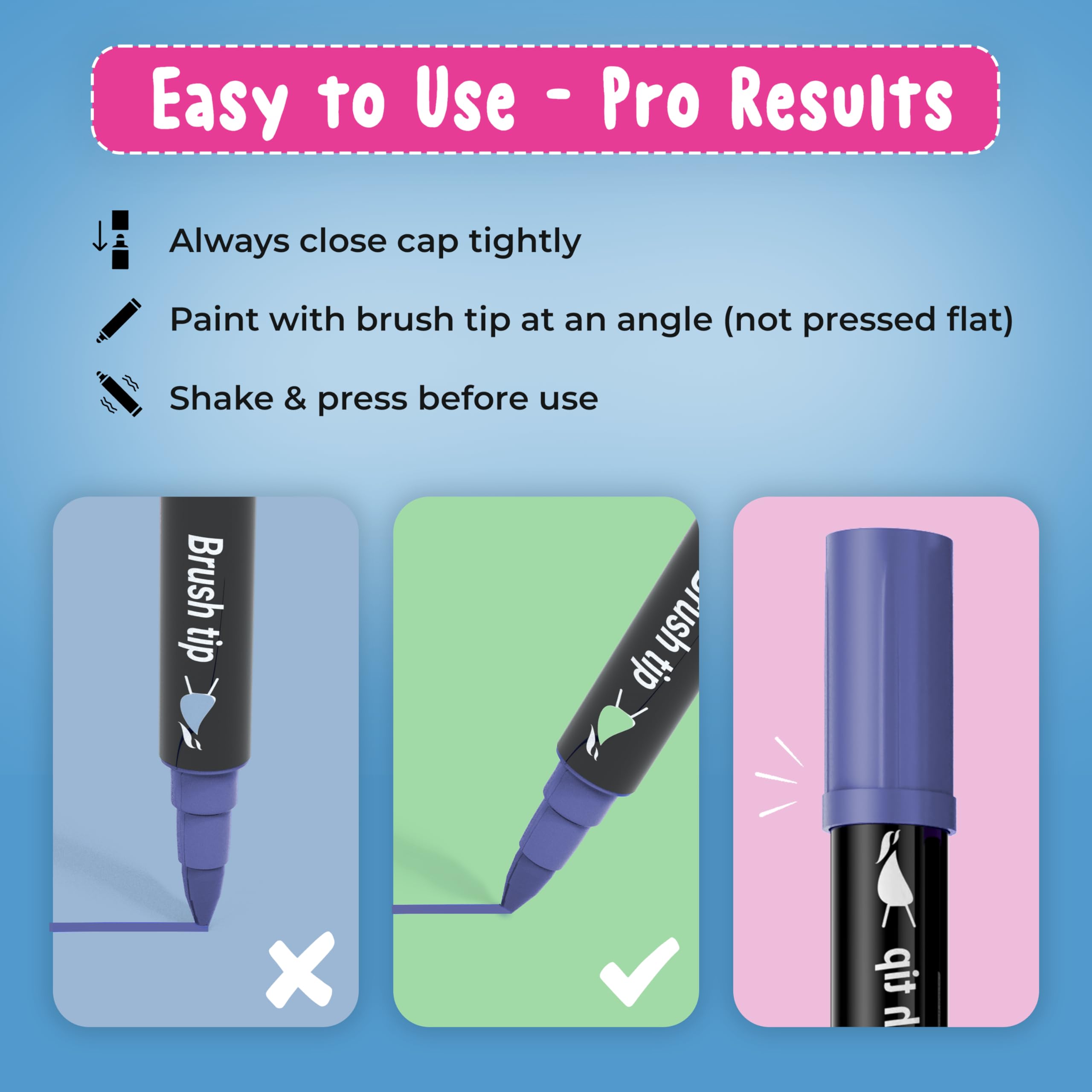 Desire Deluxe Acrylverf Stiften voor Steen, Keramiek, Glas, Hout, Canvas - Niet-Giftige Watergebaseerde Markers - Geweldig Kunstenaarsmateriaal (Dubbele Punt Multicolor, 52