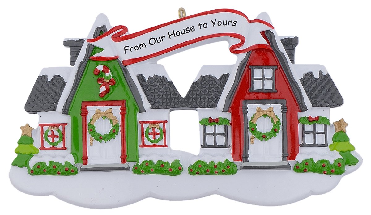 Personalized from Our House to Yours Neighbor Christmas Tree Ornament 2024 - First Year in New Home Housewarming Gift - New Neighbors Christmas Ornament