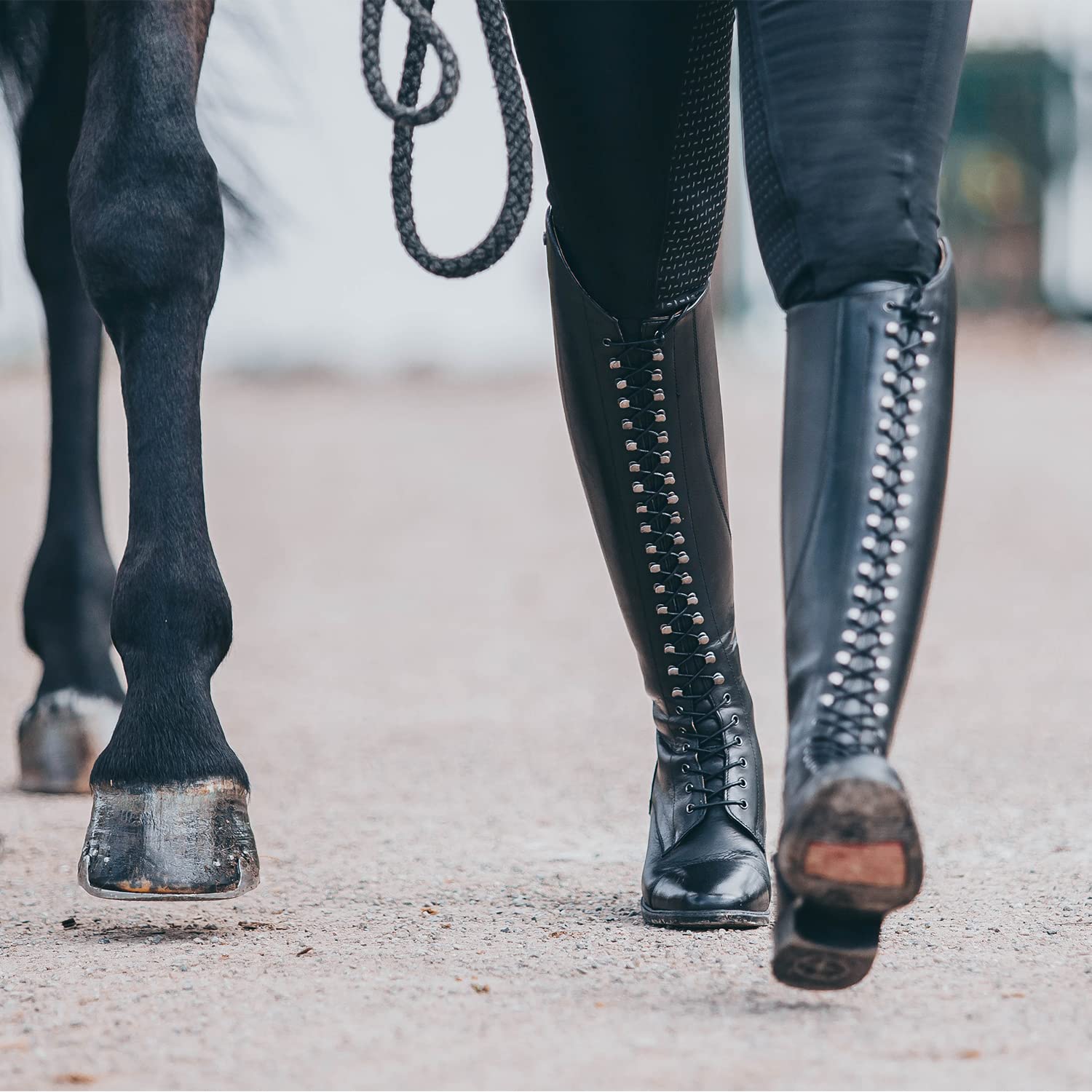 LEGACY VENADO - Stivali da equitazione con polo, in pelle italiana, ottima vestibilità, qualità certificata, suola comoda, lacci extra lunghi, taglie 37-42, nero e marrone