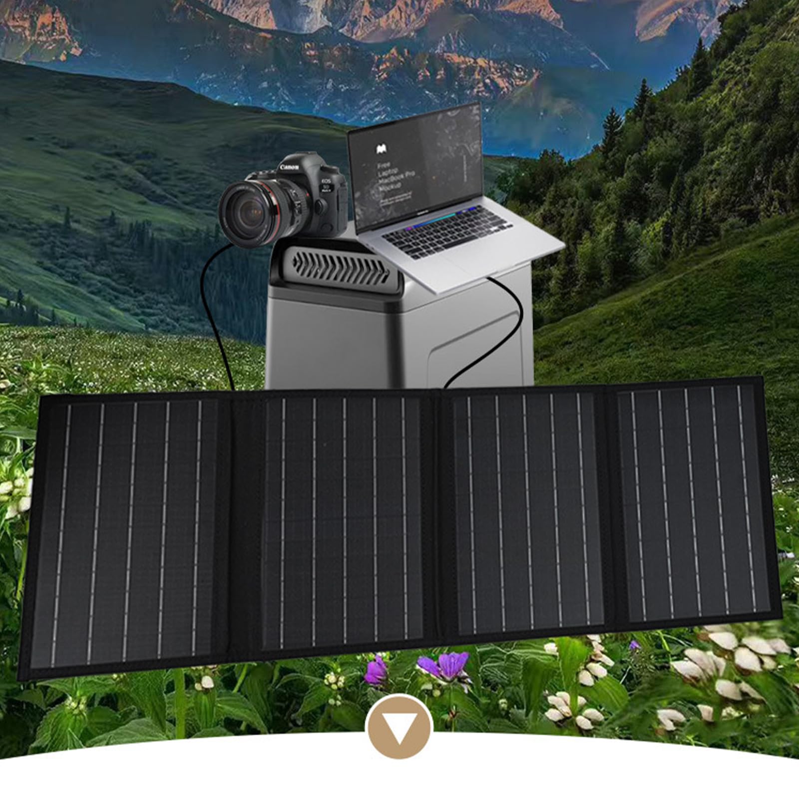 Dispositivo de carga solar portátil de 40 W, plegable, carga solar, dispositivos de carga de placa celular para viajes, camping, senderismo, para estaciones de energía portátiles