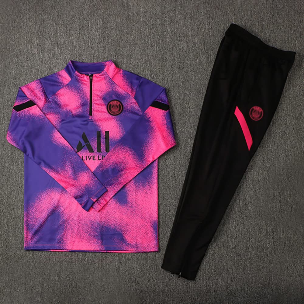 Chándal de entrenamiento de fútbol de París para hombre, traje de manga larga, ropa deportiva transpirable para entrenamiento, fitness, correr, jogging, para niños, lila, talla L, morado, L