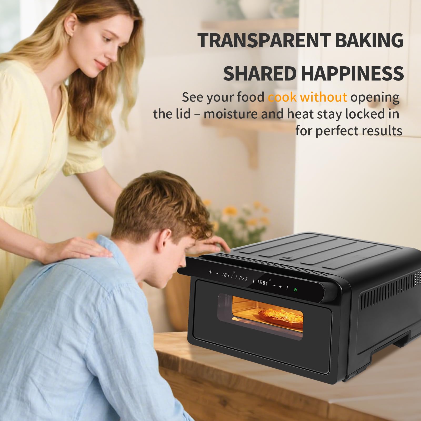Four à Pizza électrique | Four à Pizza en Acier Inoxydable écran Tactile, Cuisson à 430°C max avec Pelle à Pizza Coupe Pizza Pierre à Pizza, 2200W max Pizzas de 3 min sans Retourner économie D'énergie