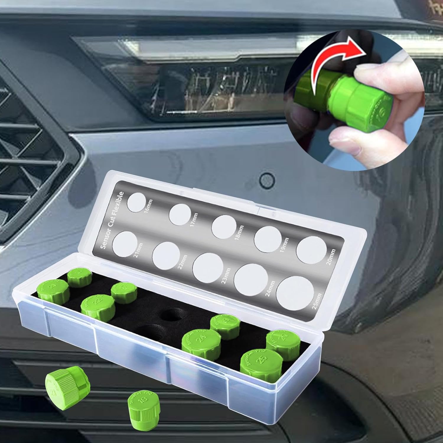Car Hole Cutting Aid Car Sensors Hole Cutting Template Compatible Green Comfortable Grip Accessories Vinyl Wrap Tool