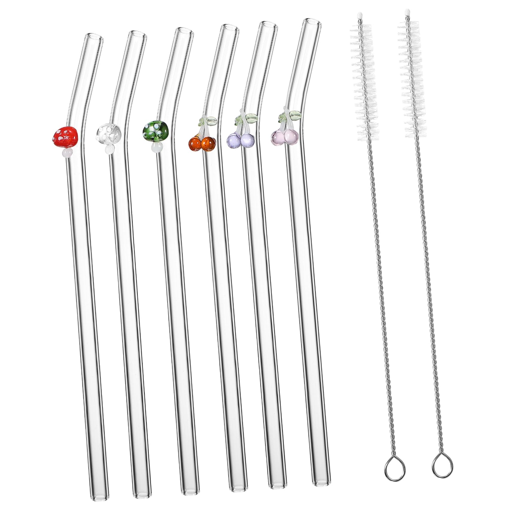 Pailles en verre lavables sans goût plastique avec brosses incluses